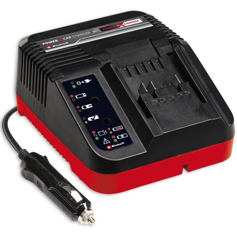 Einhell - Battery Fast Charger 3A With 12V Car Plug For All Power X-Change 18V