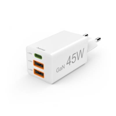 Hama USB charger Indoors, Mains socket USB-A, USB-C® socket (Power Delivery) No. of outputs: 3 x USB Power Delivery (USB-PD)