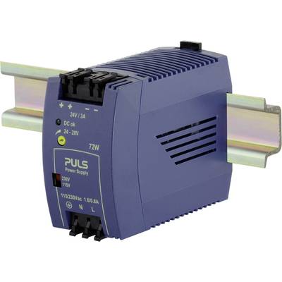 PULS MiniLine ML70.100 Rail mounted PSU (DIN) 24 V DC 3 A 72 W No. of outputs:1 x Content 1 pc(s)