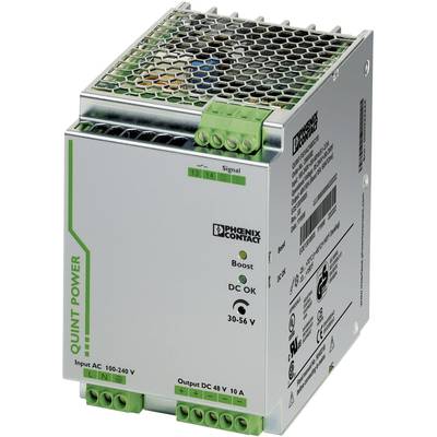 Phoenix Contact QUINT-PS/1AC/48DC/10 Rail mounted PSU (DIN) 48 V DC 10 A 480 W No. of outputs:1 x Content 1 pc(s)