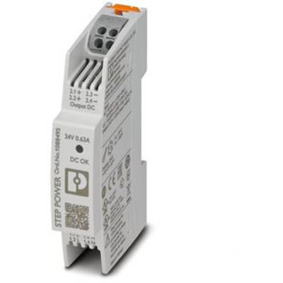 Phoenix Contact STEP3-PS/1AC/24DC/0.63/PT Rail mounted PSU (DIN) 24 V DC 0.63 A 15 W No. of outputs:1 x Content 1 pc(s)
