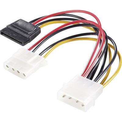 Renkforce Current Y adapter [1x IDE power plug 4-pin - 1x SATA power socket, IDE power socket 4-pin] 0.15 m Black, Red, Yellow