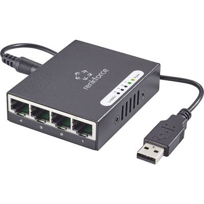 Renkforce RF-4270245 Network switch 4 ports 1000 MBit/s USB power supply
