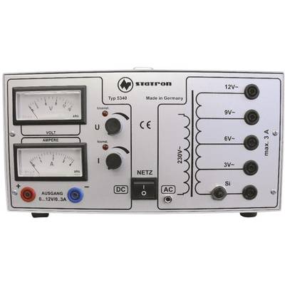 Statron 5340.1 Bench PSU (adjustable voltage) 0 - 12 V AC 3 A 72 W No. of outputs 2 x