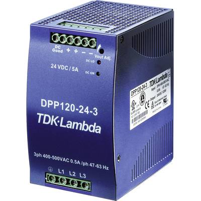 TDK-Lambda DPP120-24-3 Rail mounted PSU (DIN) 24 V DC 5 A 120 W No. of outputs:1 x Content 1 pc(s)
