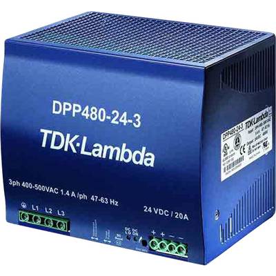 TDK-Lambda DPP480-48-1 Rail mounted PSU (DIN) 48 V DC 10 A 480 W No. of outputs:1 x Content 1 pc(s)