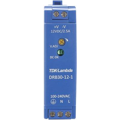 TDK-Lambda DRB30-12-1 Rail mounted PSU (DIN) 12 V DC 2.5 A 30 W No. of outputs:1 x Content 1 pc(s)