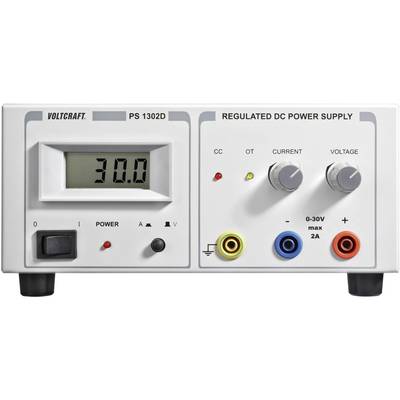 VOLTCRAFT PS-1302 D Bench PSU (adjustable voltage) 0 - 30 V DC 0 - 2 A 60 W No. of outputs 1 x
