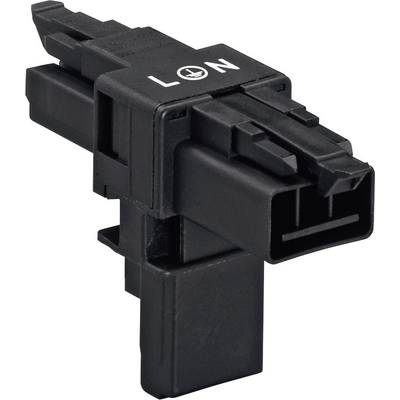 WAGO Mains T distributor Mains plug - Mains socket, Mains socket Total number of pins: 2 + PE Black 1 pc(s)