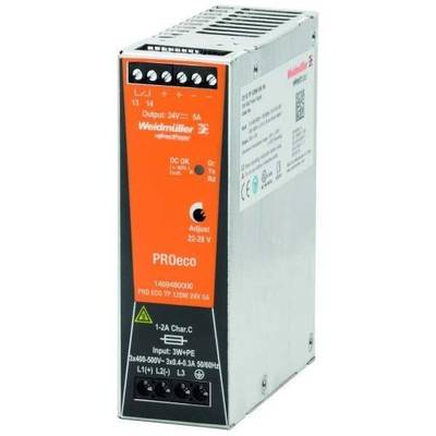 Weidmueller PRO ECO 120W 24V 5A Rail mounted PSU (DIN) 24 V DC 5 A 120 W No. of outputs:1 x Content 1 pc(s)
