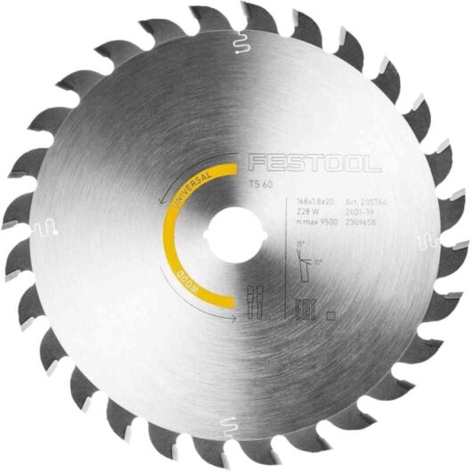 Festool - Plunge Saw Wood Blade 168mm 168 x 1.8 x 20 28 Tooth Fits ts 60 csc 50