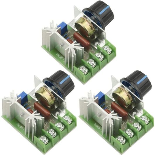 Memkey - 3pcs ac 110V-220V 2000W scr High Power Electronic Voltage Regulator Module 25A Motor Speed Controller Ultra Small led Dimmer with Speed