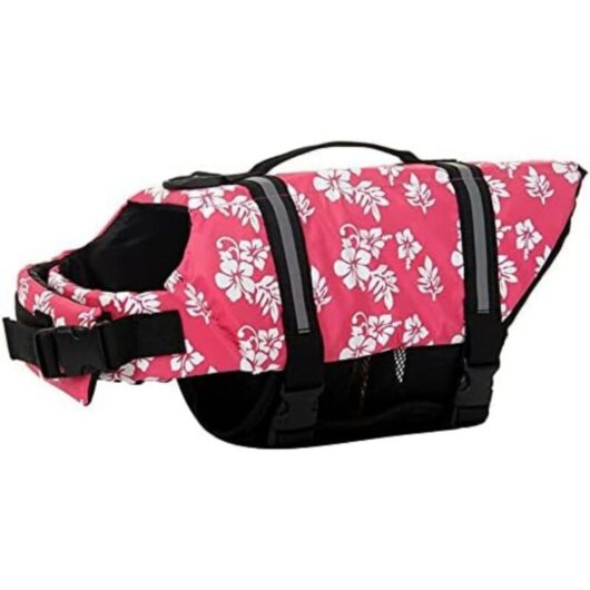 Memkey - Dog Life Jacket, Life Vest, Life Jacket with Handle, for Small Dogs, Large Dogs, FrRed m