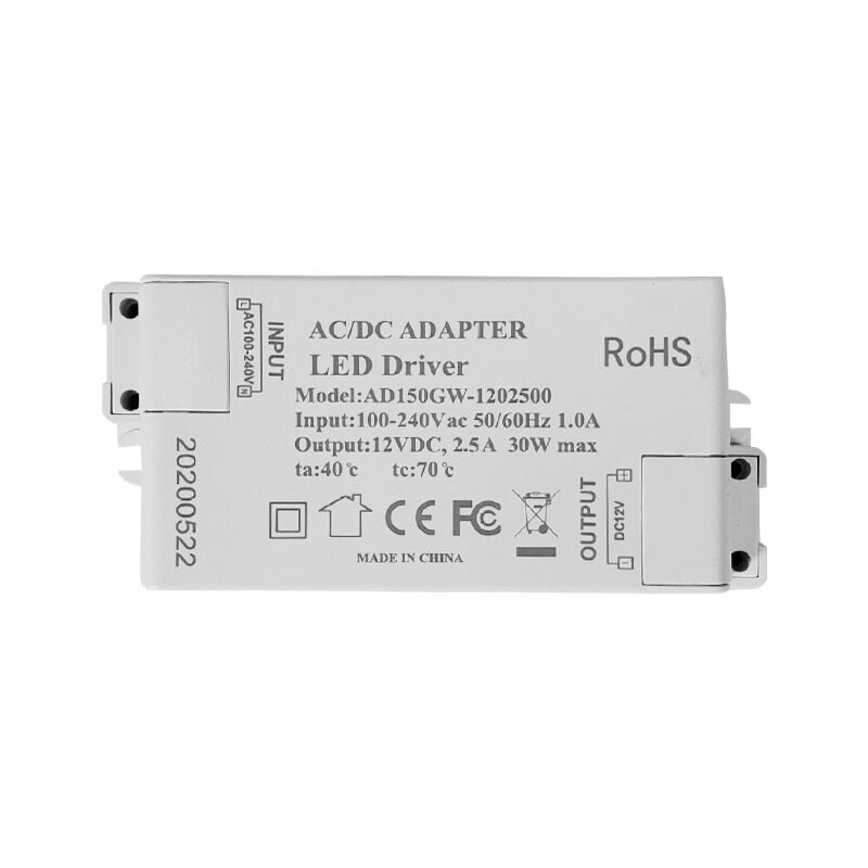 Memkey - led Transformer led Power Supply - 30W 12V dc 2.5A Constant Voltage for G4, MR11, MR16 led Strip Lights and led Bulbs