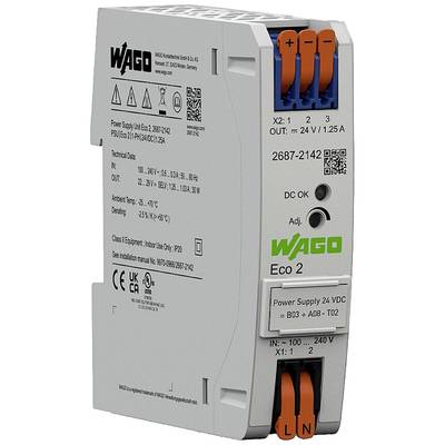 WAGO 2687-2142 PSU enclosure 24 V DC 1.25 A 30 W Content 1 pc(s)