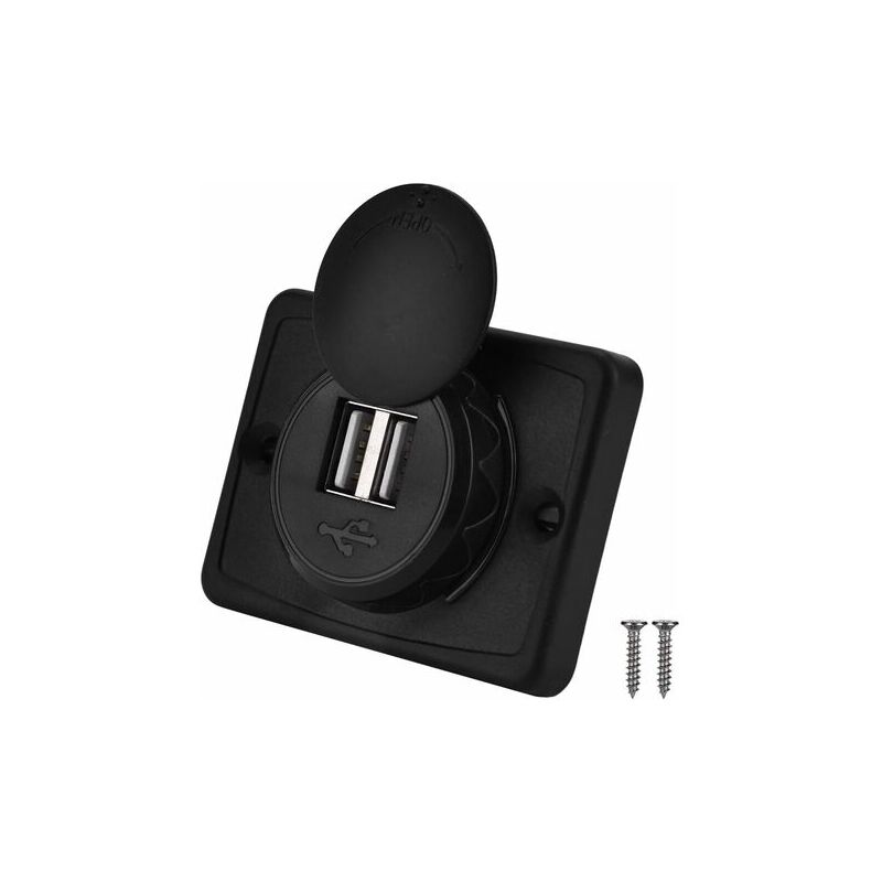 Wddnaot - for usb Panel Mount 12v for 12v usb Socket to Adapter Dual usb Port Socket Game Screw, Waterproof Car Charger Socket DC12V/24V Power