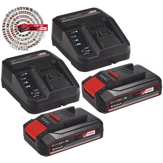 Einhell - 18v / 36v Power X-Change Kit - 2x 2.5Ah Battery + 2x 3ah Fast Charger