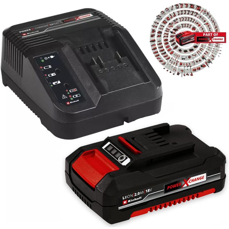 Einhell - 18v Power X-Change pxc Starter Kit - 1x 2.0Ah Battery + Fast Charger
