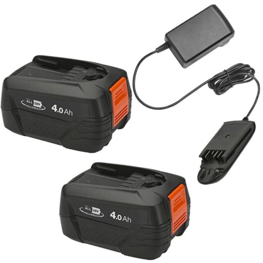 Flymo - Power For All 2 x Batteries & Charger Starter Set 18V 4.0Ah FLY105 FLY106