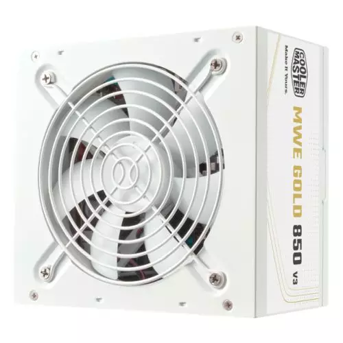 Cooler Master 850W MWE Gold V3 ATX 3.1 PSU Fully Wired HDB Bearing Fan 80+ Gold White