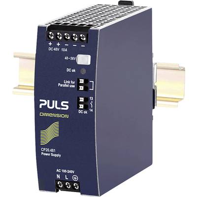 PULS Rail mounted PSU (DIN) 48 V 10 A 480 W No. of outputs:1 x Content 1 pc(s)