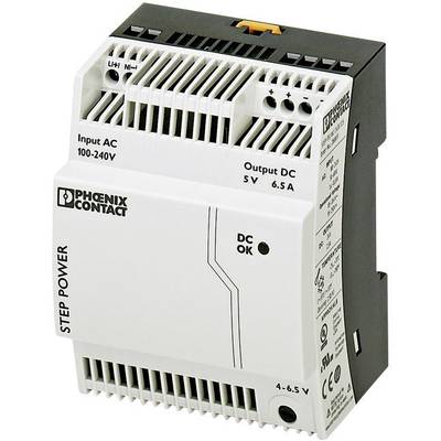 Phoenix Contact STEP-PS/1AC/5DC/6.5 Rail mounted PSU (DIN) 5 V DC 6.5 A 32.5 W No. of outputs:1 x Content 1 pc(s)