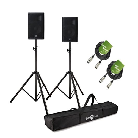Yamaha DXR8mkII 8 Active PA Speaker Bundle with Stands and Cables