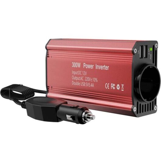 Ymyny - 12V to 220V Car Converter - 300W Transformer, Power Inverter, 3A usb-c and usb-a Port, Voltage Converter, Charge Your Laptop, iPad, iPhone