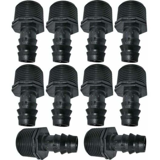 Ymyny - Pack of 10 Ø16mmx3/4'' drip hose adapter/connector with male thread (for Ø16mm hose) - connector for irrigation/watering system mumu