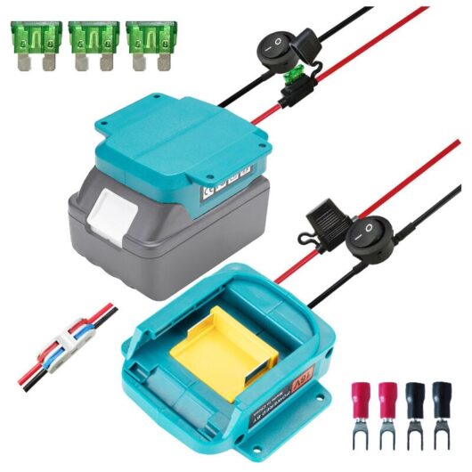 Power Wheel Adapter for 18V Makita Battery, Battery Adapter, Basic Power Connector with Fuse and Switch 14 AWG, Battery Conversion Kit