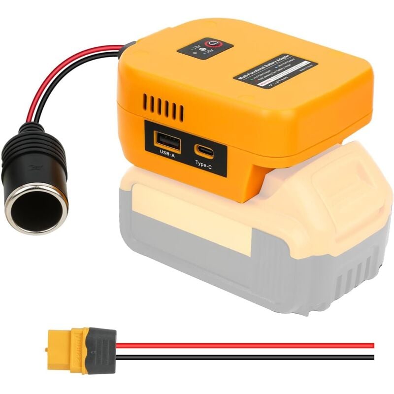 20V to 12V Step Down Converter for Dewalt Max Power 20V Battery, 12V 10A 120W DC Buck Converter Regulator for Golf Cart RC Car Truck.