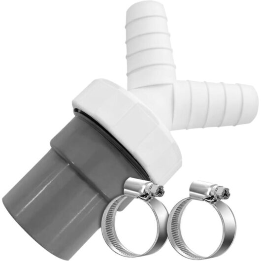 Double Washing Machine Drain Adapter with Outlet for Hose Ø40 mm and Inlet Ø18-23 mm - Dishwasher Y Adapter - Set Includes 2 Pieces Hose Clamp Ø20-32