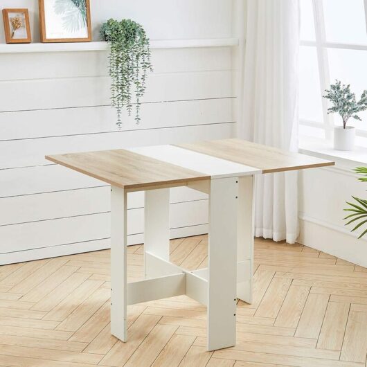 Foldable Wooden Dining Table Compact Kitchen Living Room Furniture