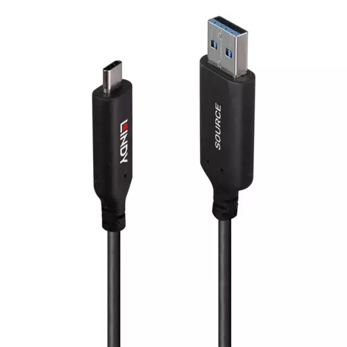 Lindy 10m USB 3.2 Gen 1 Type A to C Fibre Optic Hybrid Cable