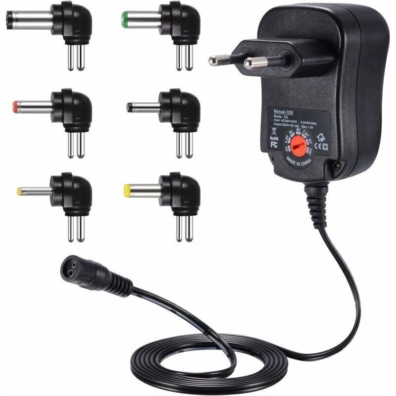 12W Universal Power Adapter 3V 4.5V 5V 6V 7.5V 9V and 12V, DC 220V AC Adapter/Charger for VTech Kidimagic Starlight Kidi LightShow Party Sorio 1 2 3S