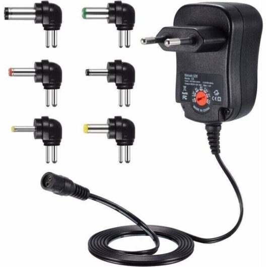 12W Universal Power Adapter, 3V 4.5V 5V 6V 7.5V 9V and 12V DC 220V Power Transformer