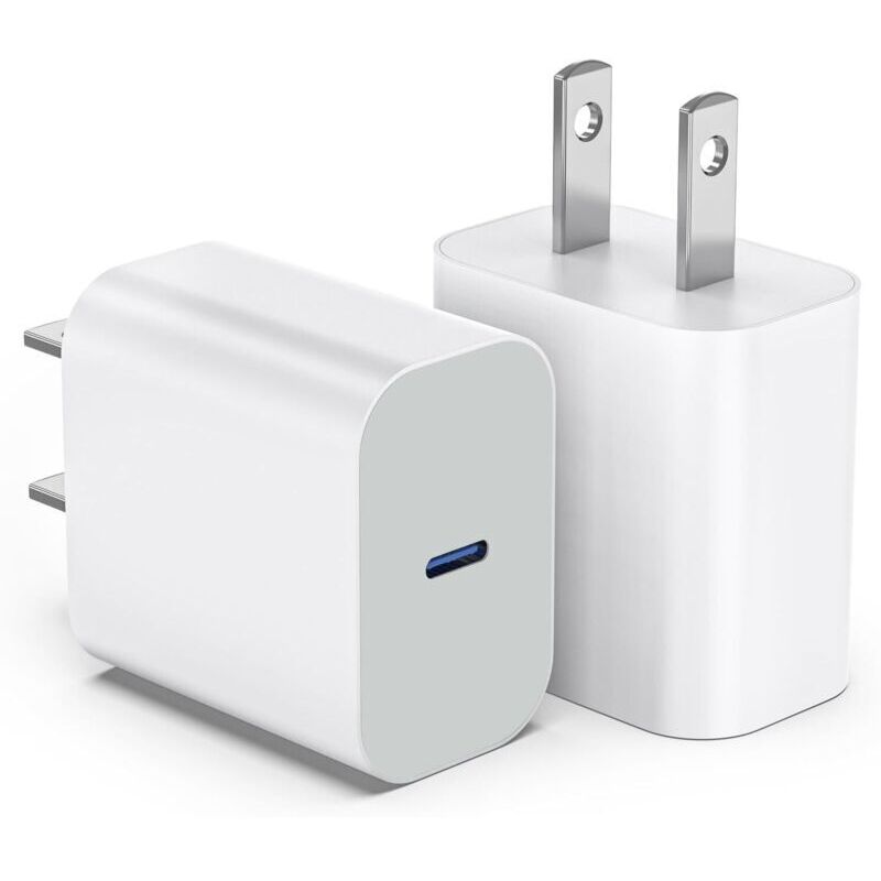 2-Pack 20W USB-C Charging Blocks for iPhone 17/16 - Fast Charging Wall Charger with Type-C Power Adapter for iPhone 17/16/16 Pro Max/16
