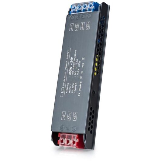 300W Ultra Slim LED Driver Transformer 12.5A Power Adapter, 220V AC to 24V DC Converter, Low Voltage Power Supply LED Transformer