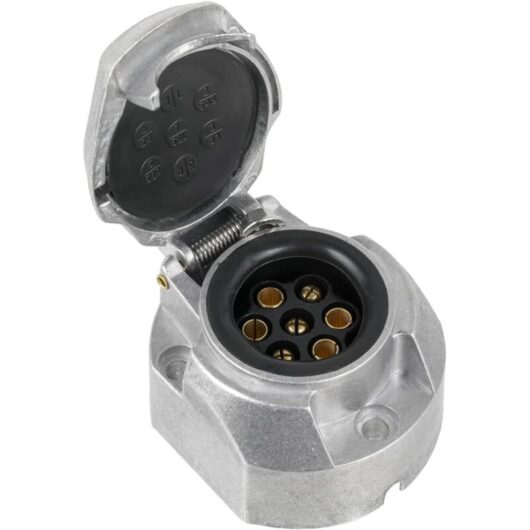 7-Pin Aluminum Alloy Electric Trailer Plug, 7-Pin Car Light Connectors for Boats, Caravans, Motorhomes or Other Utility Vehicles