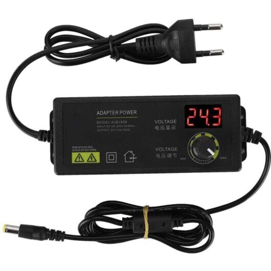 Adjustable Power Adapter, 9-24V Anti-interference Universal Power Adapter, led Display 3A/9-24V Output Adjustable Power Adapter with Multi-Level