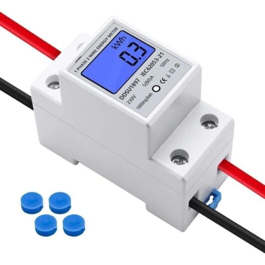 Electricity meter, energy meter 230 V 5 (80) A 2-wire 2P Digital LCD display with DIN rail mounting Single-phase electronic digital power supply for