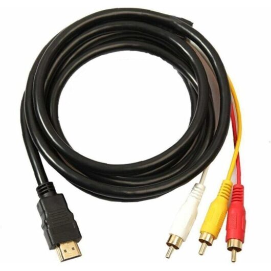 HDMI to RCA cable, 3 HDMI to RCA converter adapter cables, transmit cable, HDMI one-way transmission cable, 1.5 m RCA-Cisea