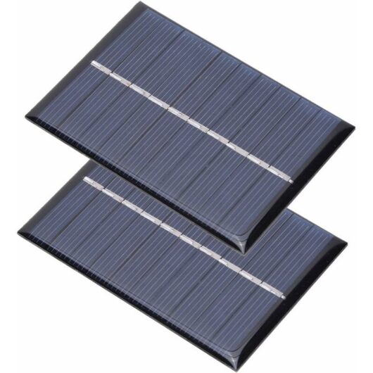 Keenso 2pcs Solar Panel, 0.6W 5V Polycrystalline Solar Panel, Solar Charging Board, Power Supply for Small Electric Devices, 80 x 55mm