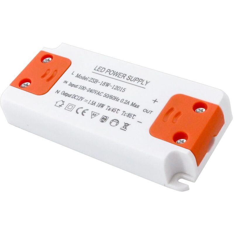 LED Transformer, Input 220-240V, Output DC 12V 1.5A 18W, LED Bulb Driver Converter, Constant Voltage Power Supply, for LED Strips, LED Lamps,