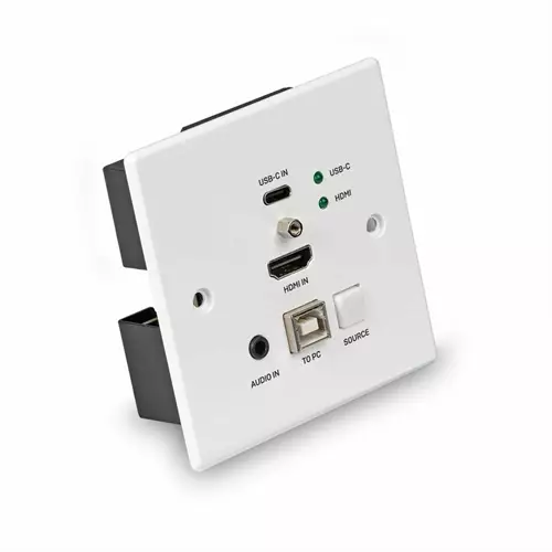 Lindy 150m Cat.6 HDMI 4K60 & Type C HDBaseT UK Wall Plate KVM Extender Transmitter