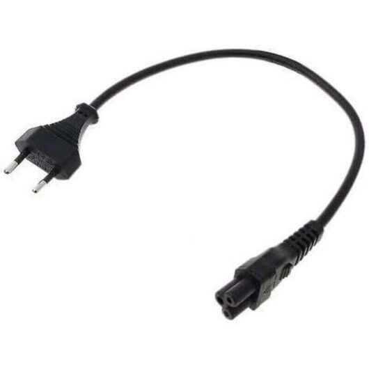 Micky 2-pin EU male to IEC 320 C5 power adapter cord for laptop power supply 3
