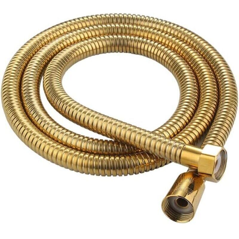 Replacement shower hose in gold-plated stainless steel and antique brass - 1.5 m