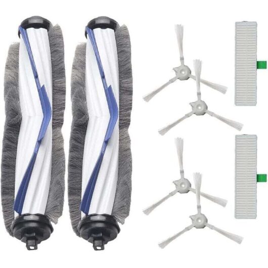 Set of 8 main side brushes for Explorer 60 RR7427 RR7447 robot vacuum cleaner, 2 main roller brushes, 2 filters