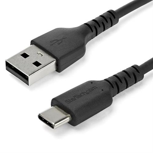 StarTech.com 1m USB A to USB C Charging Cable - Durable Fast Charge & Sync USB 2.0 to USB Type C Data Cord - Rugged TPE Jacket Aramid Fiber M/M 3A Black - Samsung S10 iPad Pro Pixel