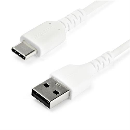 StarTech.com 2m USB A to USB C Charging Cable - Durable Fast Charge & Sync USB 2.0 to USB Type C Data Cord - Rugged TPE Jacket Aramid Fiber M/M 3A White - Samsung S10 iPad Pro Pixel